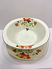 Vintage Homer Laughlin OvenServe Red Beauty Bowl and Plate Set 