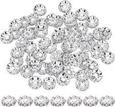 Rhinestone Beads for Pens Making, 100 Pcs 12Mm Bulk Beadable Spacer Beads Rhines