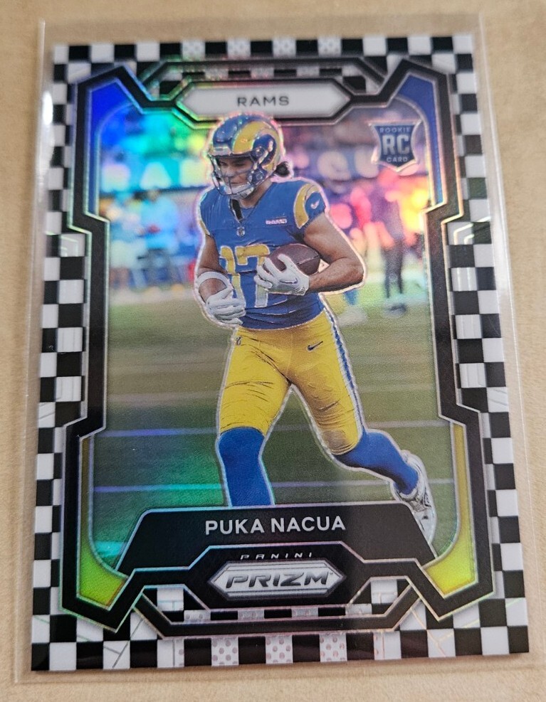 ウニョク リアルカード 2023 Prizm Football Puka Nacua BLACK AND WHITE CHECKERBOARD Rookie