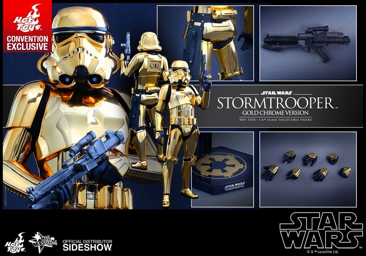 Hot Toys MMS364 Star Wars Gold Chrome Stormtrooper - NIB 1/6 Hot Toys MMS364 Star Wars Gold Chrome Stormtrooper - NIB 1/6