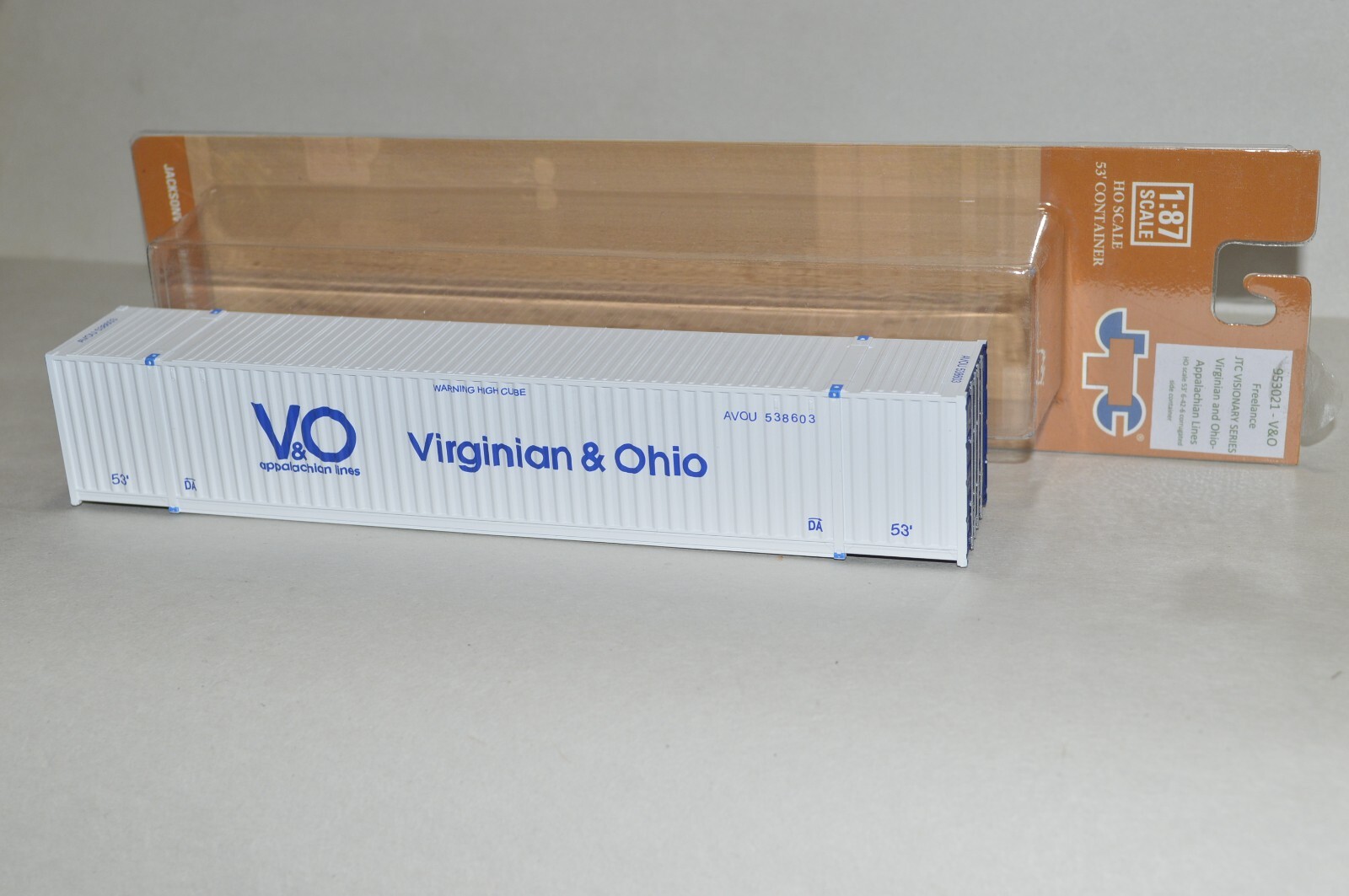 HO scale Jacksonville Terminal Co 53' shipping container Virginia & Ohio