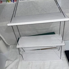 Set of 3 OMYSA  Hanging Shelves, RUSTIC WHITE