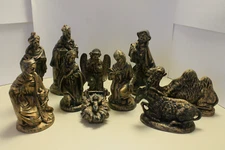 LARGE Vintage Nativity Manger Baby Jesus, Joseph, Mary,  11 Pc. Ken Ocorr