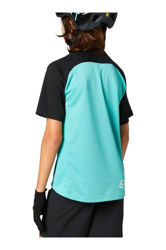 MAGLIA JUNIOR BICI DOWNHILL MOUNTAIN BIKE FOX DEFEND SS JERSEY TEAL - Imagen 2 de 4