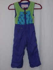 Obermeyer Snowsuit Bib Girl S 4 I-Grow Green Purple Butterfly Snow Ski Snowboard