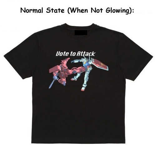 Mobile Suit Gundam Glowing Illustration Series T-Shirt Gundam & Char’s Zaku XL - Picture 7 of 8