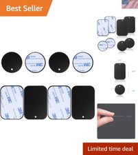 Black 8-Pack Metal Plates for Magnetic Car Phone Holders - 3M Adhesive