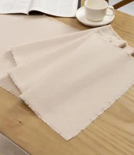 Table Runner 14 x 36 Inches Long Tan Cotton Linen Table Runners for Rustic Ho...