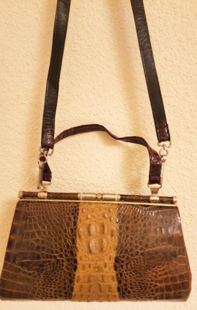 Genuine alligator skin cross body bag Gem