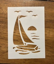 Sail Boat Reusable 10 MIL Laser Cut Mylar Stencil Painting Art Supplies