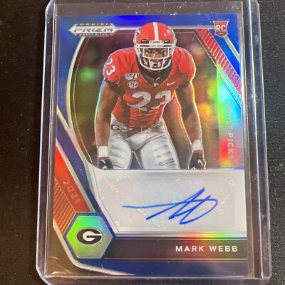 2021 Panini Prizm Draft Picks Autograph Blue Prizm 97/149 Mark Webb RC Auto
