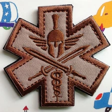SPARTAN MEDIC TACTICAL EMT EMS MILITARY USA ARMY EMBROIDERED HOOK PATCH