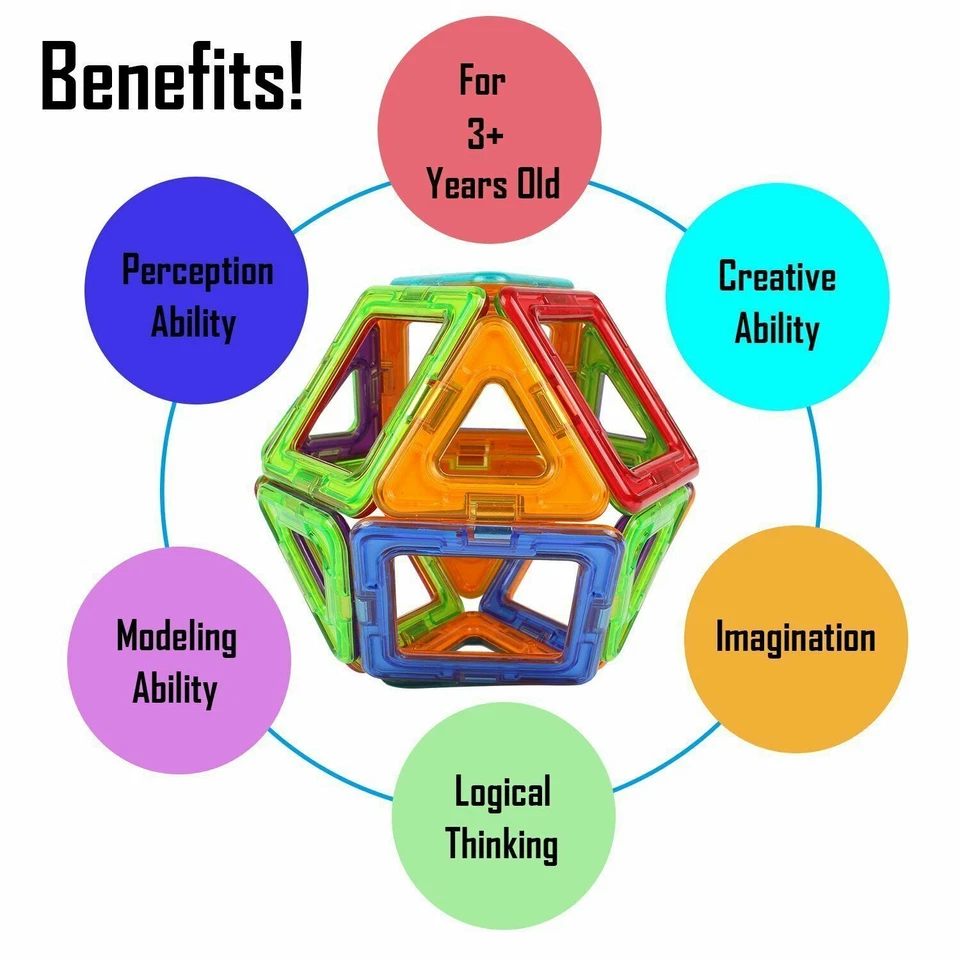 90 peices New Set Magnetic Blocks for Kids Boys and Girls Preschool Toys - Image 4 of 4