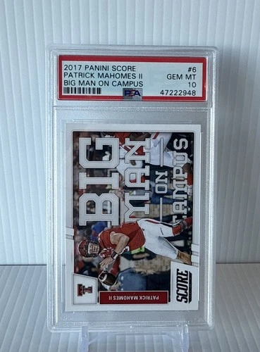 2017 Panini Score Big Man On Campus Patrick Mahomes PSA 10 Gem Mint Rookie RC