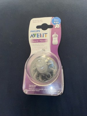Philips AVENT Natural Bottle Nipple Medium Flow Nipple 3M+ New 2-pack