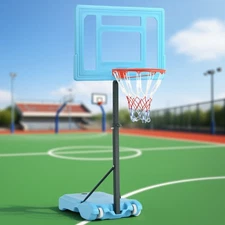 Poolside Basketball Hoop Stand, 36.5inch-48.5inch Height Adjustable Portable Hoo