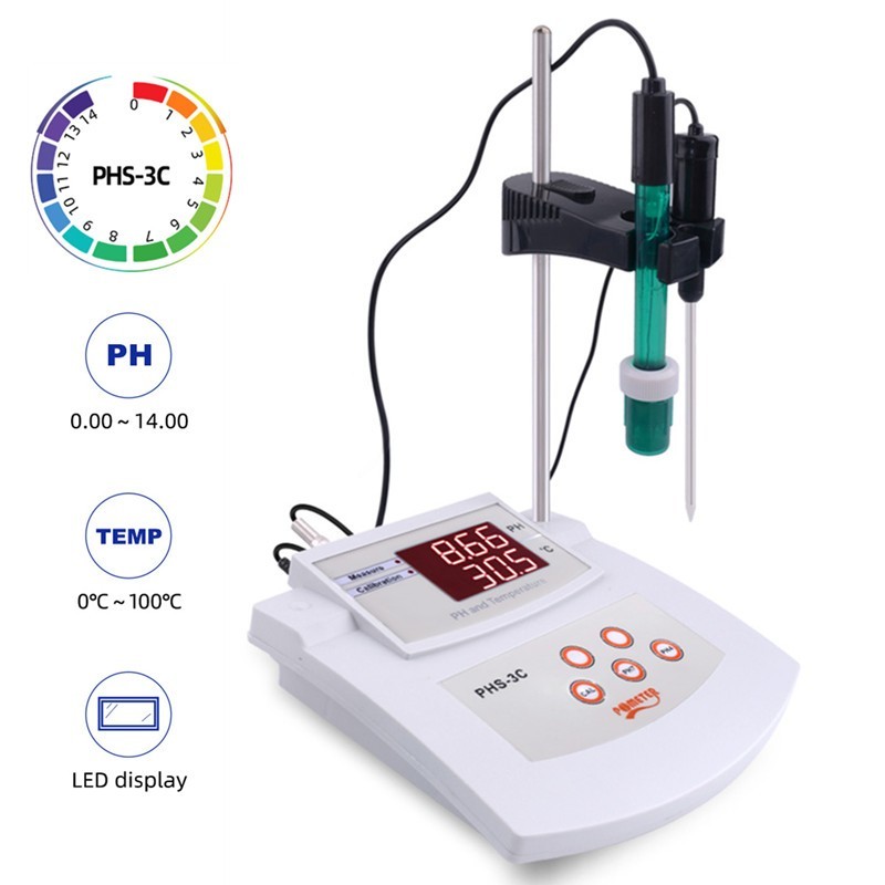 Tester PH/Temperatura 2in1 da Banco Acquario Lab Piscina Calibrazione Automatica