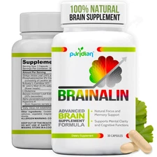 Puridian Brain Supplement for Memory Focus and Concentration | Brainalin Natu...