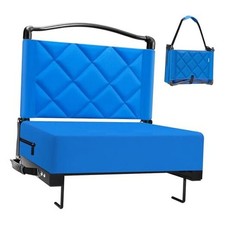 Stadium Seats with Back Support Cushion, Folding 1pcs Without Pocket-blue