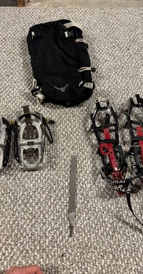 Grivel 2F + Stubai Geyer Crampons 2 Pairs w/ Osprey Bag Mountaineering