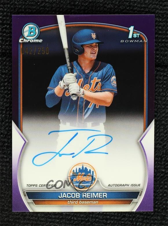 2023 Bowman Chrome Prospect Purple Refractor /250 Jacob Reimer #CPA-JRR Auto y8x