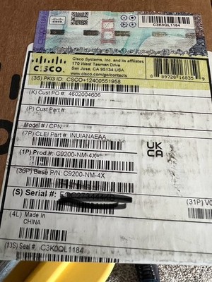 NEW C9200-NM-4X Cisco Catalyst 9200 Series 4 x 10GE Network Module (1RR61)
