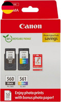 Canon PG-560 + CL-561 Fine Original Druckerpatronen + Fotopapier