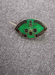 Cannock Workshops Staffordshire NUM Miners Strike Pin Badge 1984 1985.