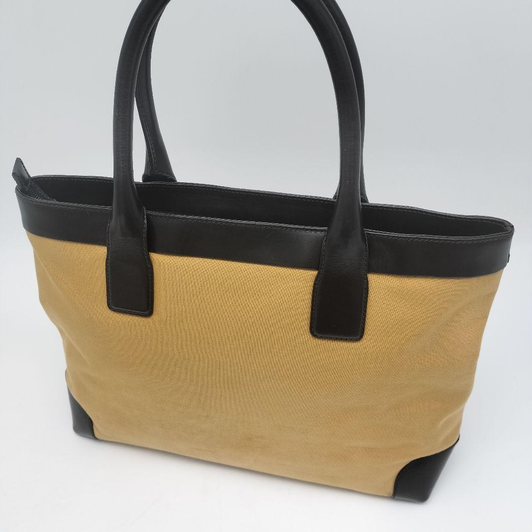 Gucci Tote Bag Sherry Line Leather Suede Beige Dark Brown Authentic Excellent thumbnail 4