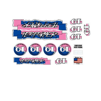 1987 GT BMX -  Performer - on Clear decal set