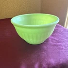 Vintage Fire-King Jadeite Swirl 7" Mixing Bowl Rayed Base Green Glass AS IS