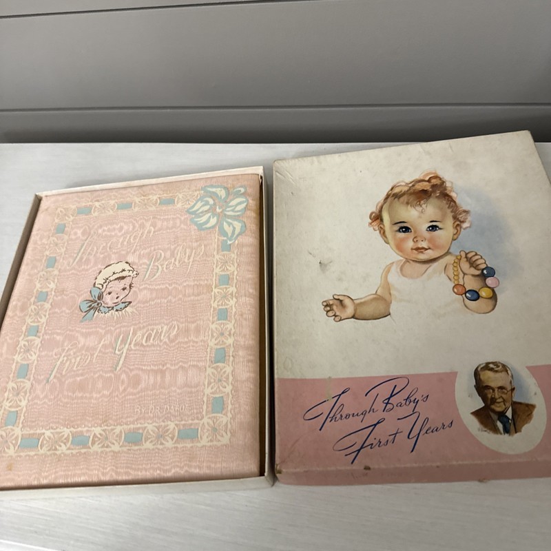Vintage Baby Book, Pink, Baby Shower Gift, Dr Dafoe's Through Baby's First Years