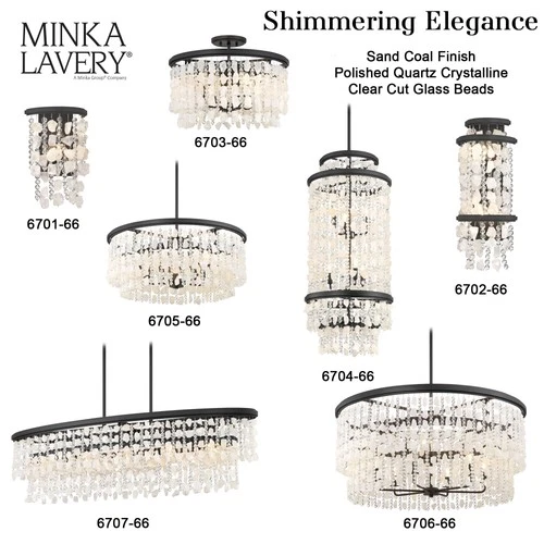 Minka Lavery 6703 Shimmering Elegance 4 Light 20"W Semi-Flush - Sand Coal - Picture 4 of 10