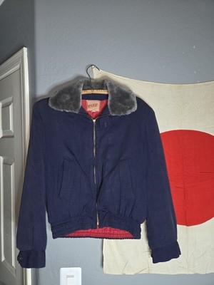 Vintage 50s Utex Rockabilly Gabardine Quilt Lined Jacket 1950s