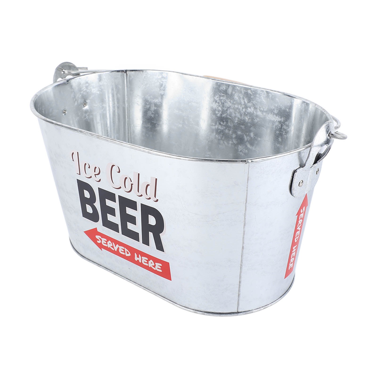 Beer Bucket With Side Handle Stylish Rust Prevention Oval Large Capacity Champag