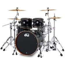 DW Collector's 4-Piece Maple/Mahogany Finish Ply Shell Pack Gloss Black