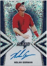 2019 Leaf Flash Nolan Gorman (Cardinals) Rookie Auto Blue /50 Card No. BA-NG1