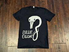 Billie Eilish Shirt Mens Small Black When We All Fall Asleep World Tour 2019 Tee