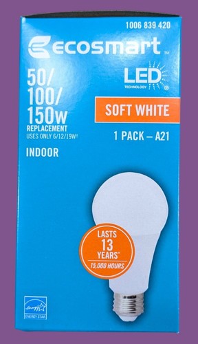 Ecosmart 50/100/150-Watt Equivalent A21 Energy Star 3-Way LED Bulb Soft White - Picture 3 of 7