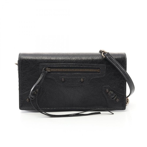 Balenciaga CITY Shoulder Bag Leather Black 8194722ABEK1000
