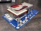 vintage 1960s Marx SEARS Allstate Service Gas Station Tin Litho 26" x 15” x 6”