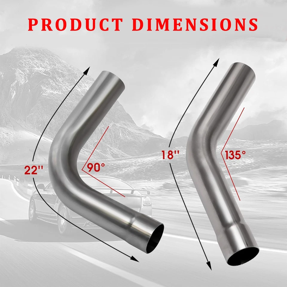 For Nissan Datsun 620 8X 2.5" Exhaust Pipe Mandrel Straight Bend Stainless Steel - Image 3 of 4