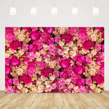 6X4Ft Pink Red Rose Flowers Photography Backdrop Valentine'S Day Photo Backgroun