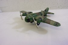 Cast Iron Toy Airplane WWII 2 Engine Bomber 1950's