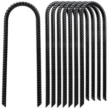 Trampoline Stakes High Wind - Heavy Duty 12 Inch U Shaped Ground Anchors - Ga...