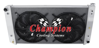 Atom 3 Row Radiator,Eng Oil Cooler,16'' Fans for 1992 1993 GMC C2500 Diesel Eng