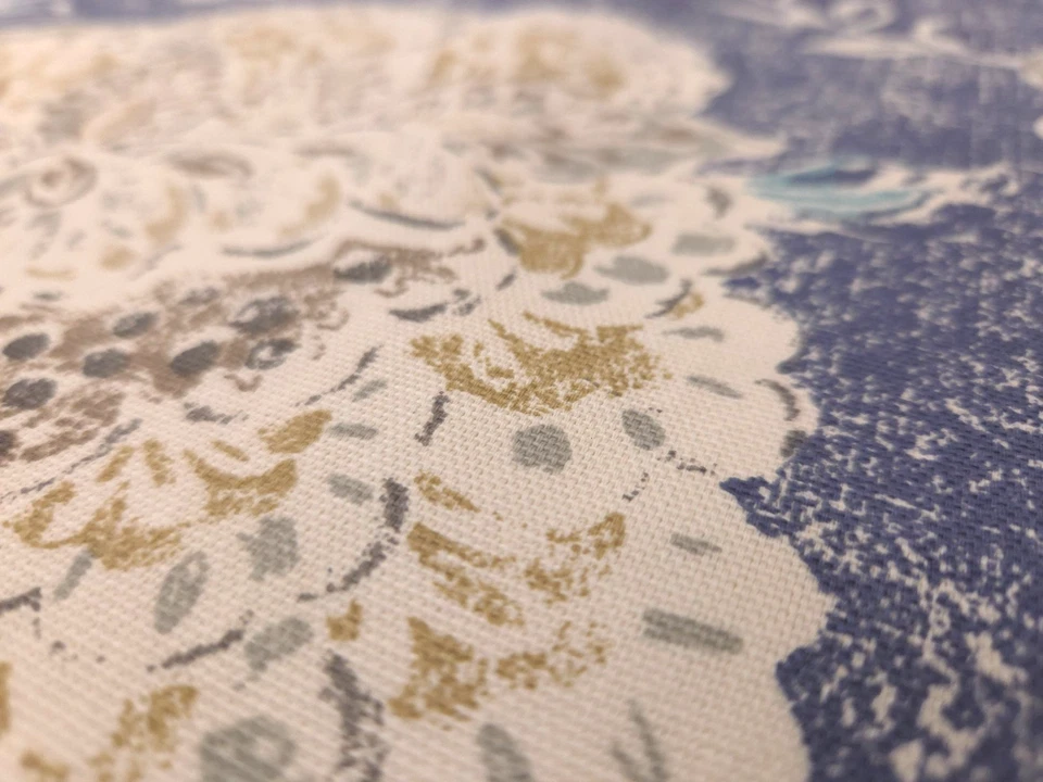 Magnolia SEABROOK HARBOR Indigo Blue Floral Designer Print Drapery Uph Fabric - Image 3 of 3