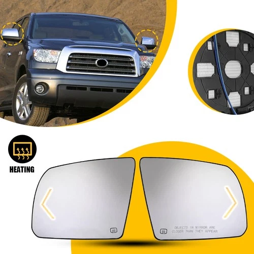 For Toyota Sequoia 08-2017 Tundra 2007-21 Mirror Glass Heated Left Right Side H