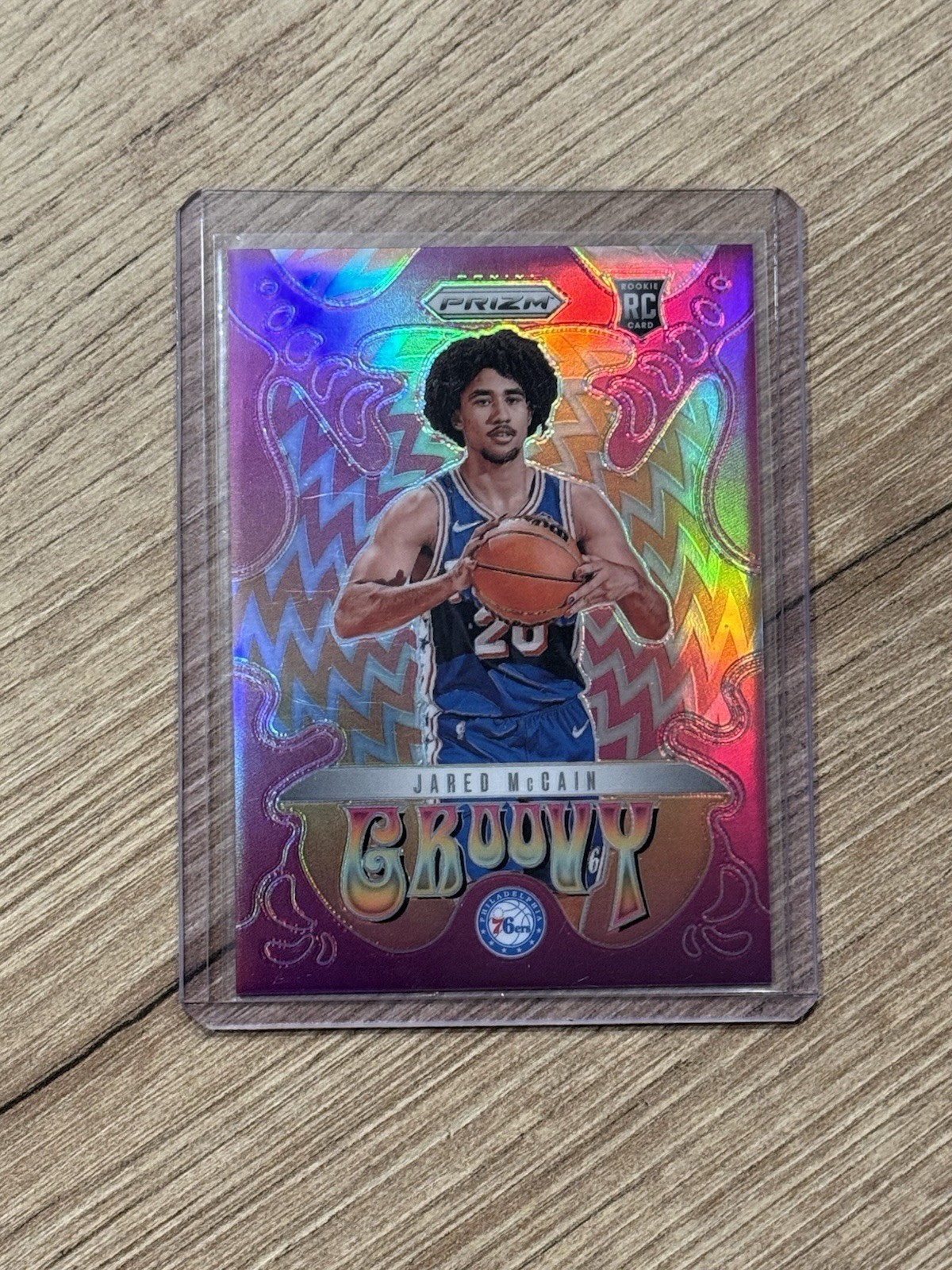 2024-25 Panini Prizm Jared McCain Groovy RC #9 Philadelphia 76ers Case Hit