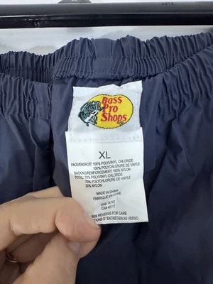 Bass Pro Shops PVC-coated waterproof rain pants with Snap Pockets - Photo 1/4
